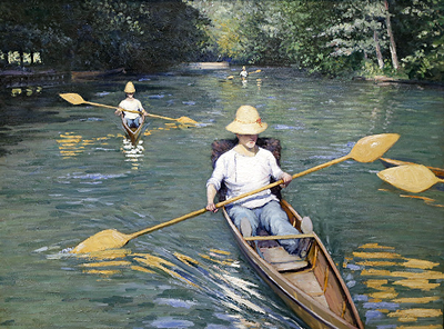 Périssoires sur l'Yerres (1877) Peinture de Caillebotte